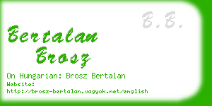 bertalan brosz business card